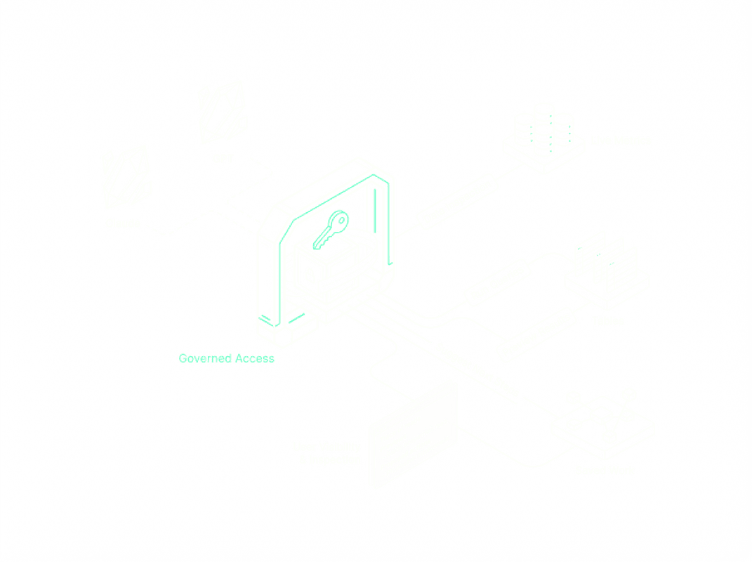 Diagram: AI agents connecting to Altertable with governed access